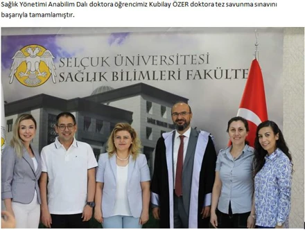 Sağlık Bilimleri Fakültesi Sağlık Yönetimi Anabilim Dalı